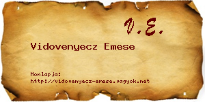 Vidovenyecz Emese névjegykártya