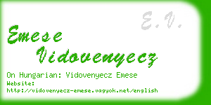 emese vidovenyecz business card